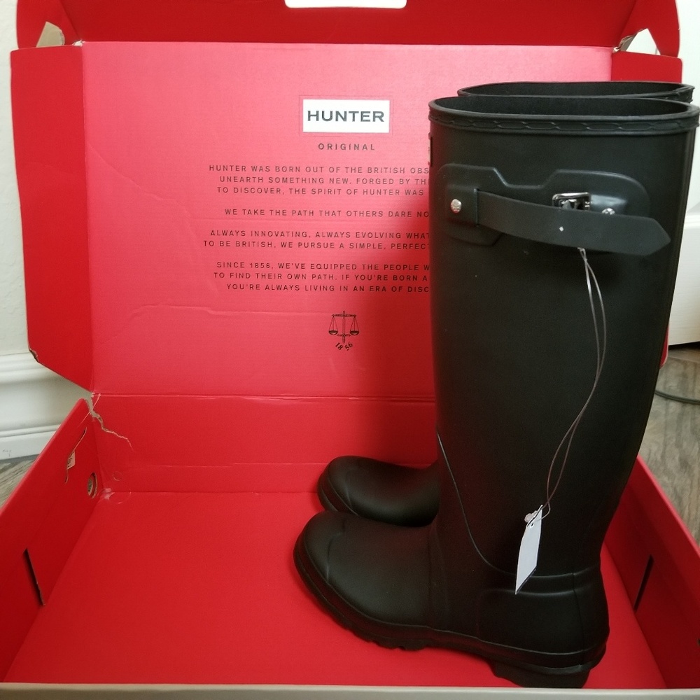 ♨️LAST 1♨️HUNTER BNWT OrigTall Black MATTE - Picture 5 of 10